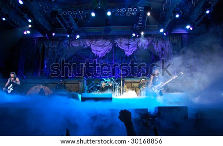BUCHAREST, ROMANIA - AUGUST 4 : Iron Maiden performs at Cotroceni Stadium August 4, 2008 in Bucharest.