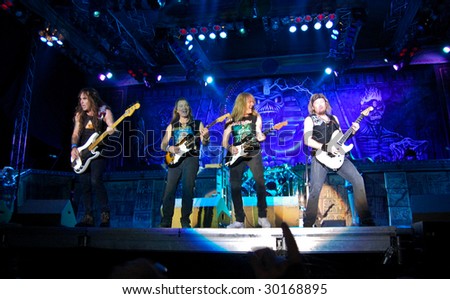 BUCHAREST, ROMANIA - AUGUST 4 : Iron Maiden performs at Cotroceni Stadium August 4, 2008 in Bucharest.