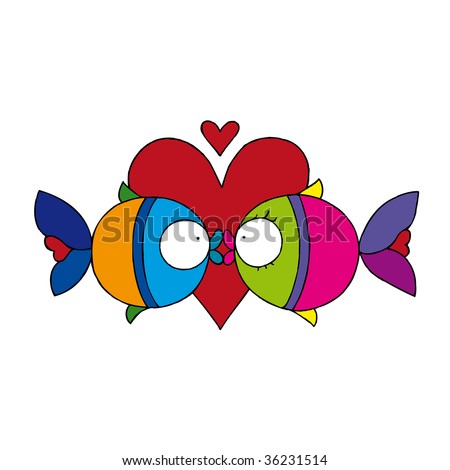 kissing fish tattoo. kissing fish coloring pages.