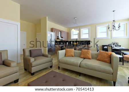 Modern living room. Interior design idea.