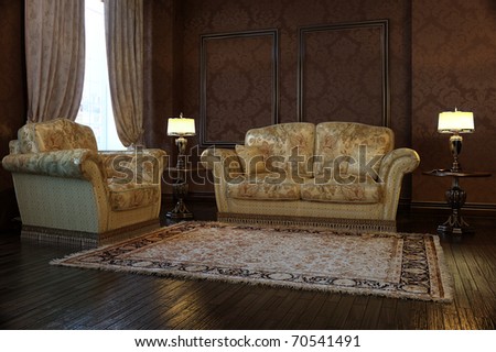A classic living-room with sofa. Interior design idea.