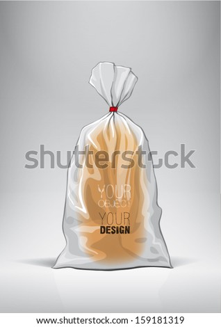 Transparent Bag For New Design Bread Package. Sketch Style