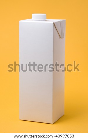 White package model on a yellow background, for new design