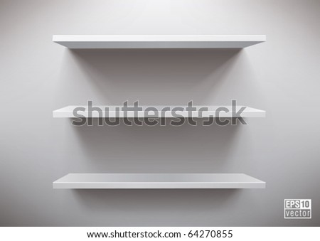 white shelves, eps10 vector
