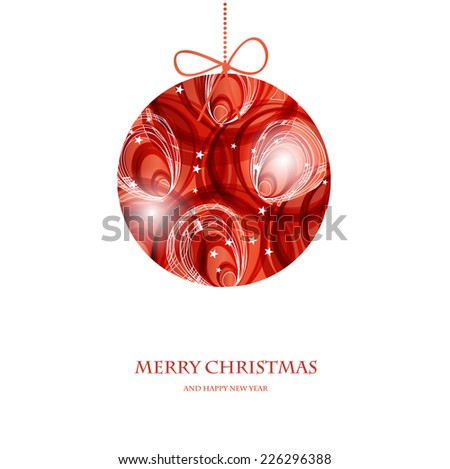 Holiday greeting card with abstract christmas ball
