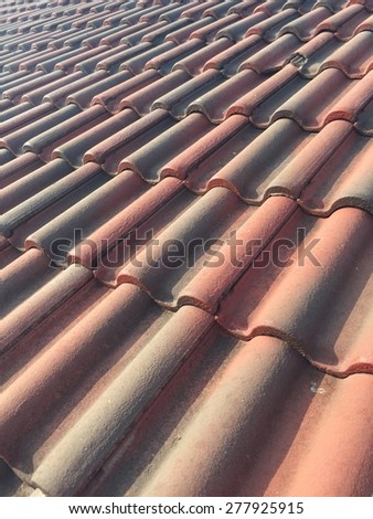 Old Roof Top with Red Tiles