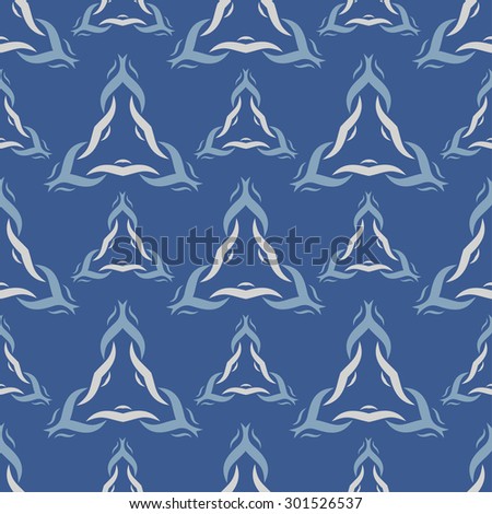 Celtic tribal art  seamless pattern in blue and navy colors. Ethnic  print.Can be used for cloth design,web, wallpaper, wrapping
