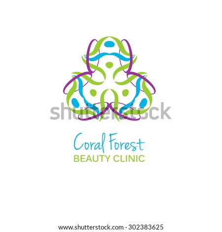 Health or beauty studio logo. Colorful flower sign. Can be used for logotype for health, beauty or sport studio and clinic.