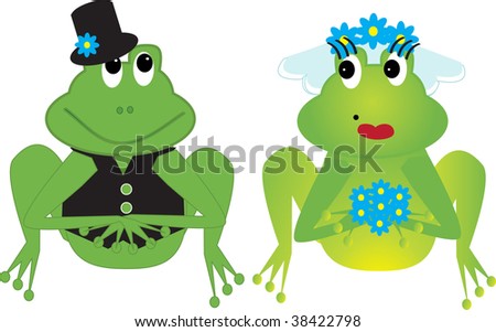 stock vector : Frogs wedding day. Vector illustration.