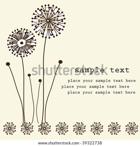 stock vector Retro floral background with dandelion Vector illustration