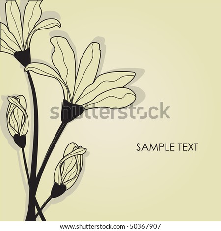 stock vector Floral card with calla lily flower Vector illustration