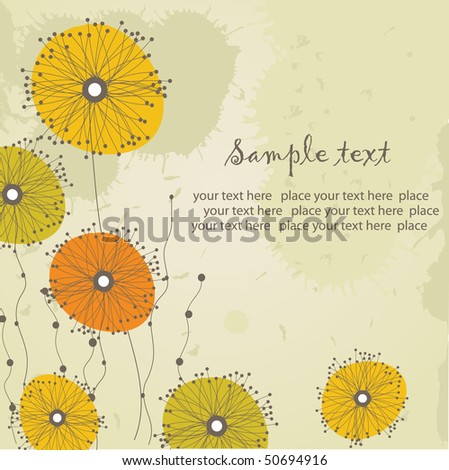 stock vector Grunge paper and dandelions Vector background