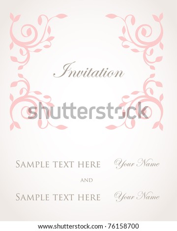 stock vector Vintage card design for wedding invitation