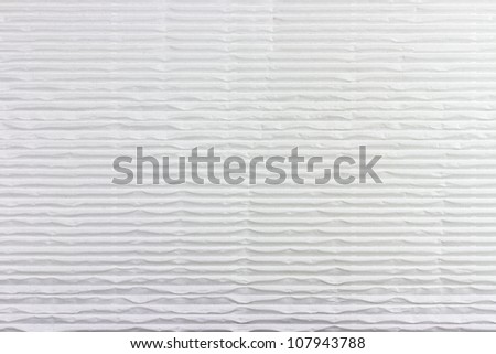Closeup of white corrugated cardboard