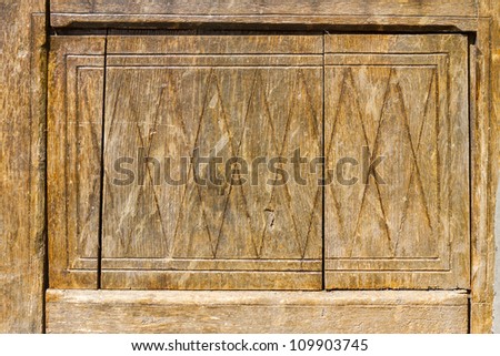 Antique carved wood panel door
