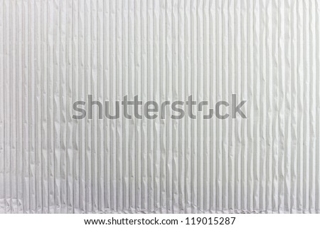 Closeup of white corrugated cardboard