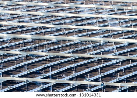 Modern industrial roof under construction