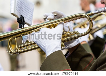 Military band performing at the festival