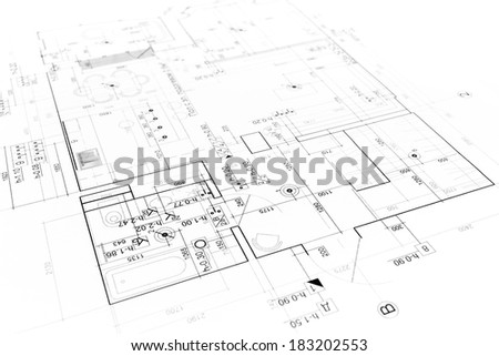 Architectural background with technical drawings. Blueprints series.