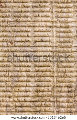 Closeup view of insulation stone wool texture background