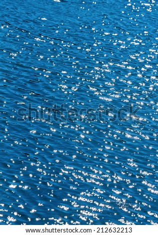 Ripple on water surface in motion with sparkle lights
