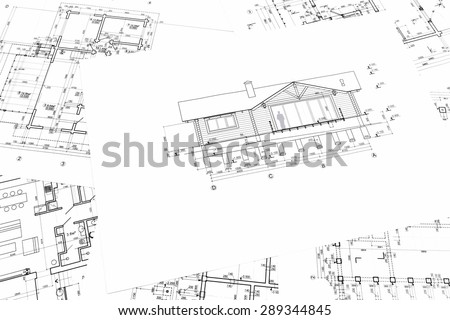 house plan blueprints for new housing development, architectural background