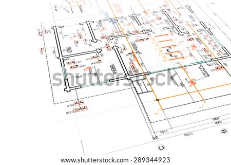 engineering electricity blueprint, engineering and architecture drawings