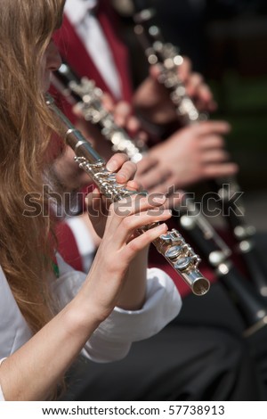 Woman playing flute