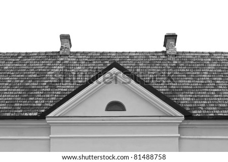 Tiled roof with chimney and dormer window