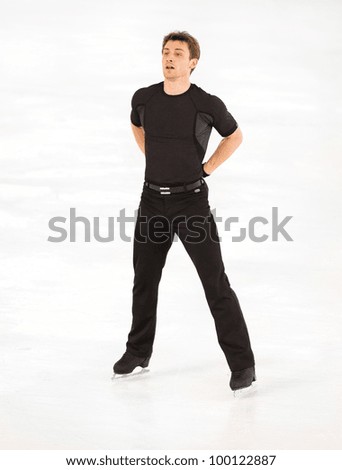 NICE - MARCH 29: Brian Joubert of France skates during official practice at the ISU World Figure Skating Championships on March 29, 2012 in Nice, France