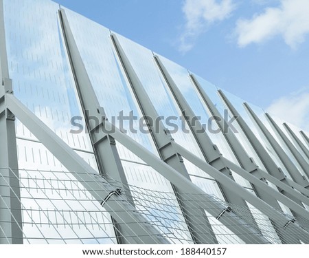 Noise barrier at a highway, outer side