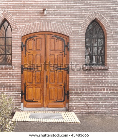 Antique church side door