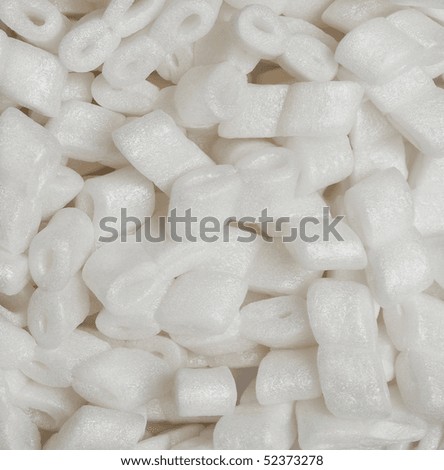 White packing peanuts as background