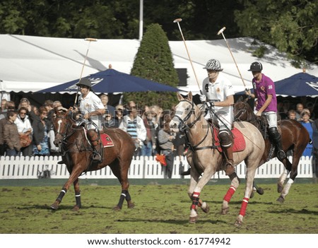 AMSTERDAM, THE NETHERLANDS - SEPT 25: Professional international polo players participate in the annual Amsterdam Polo Trophy, September 25, 2010 in Amsterdam, The Netherlands