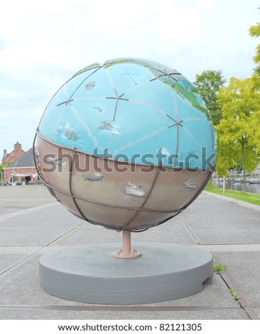 AMSTERDAM - JULY 31: Cool Communication globe by Sharka Glet on display at Cool Globes, art exhibition to raise awareness of global warming, held June 7 - September 25, 2011. July 31, 2011, Amsterdam