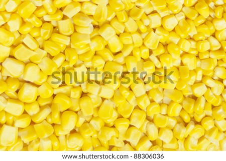 Pile of canned corn, close-up