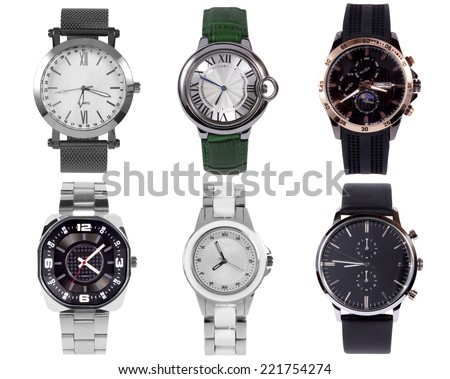 Wrist watches isolated on white background.