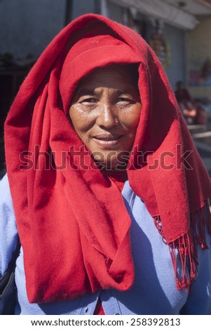Pokhara, Nepal - NOVEMBER 04, 2005. Portrait of the unidentified nepalese woman.