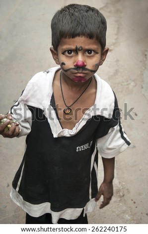 NEW DELHI, INDIA - October 30, 2006: unidentified children on the streets of New Delhi, India.
