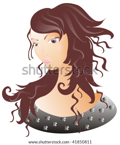 brown hair and eyes girl. stock photo : Beautiful girl with brown hair. Expressive hazel eyes.