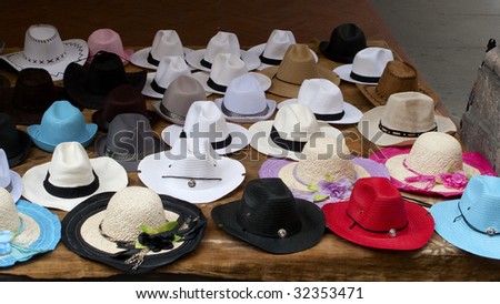 Big collection of traditional panama hat