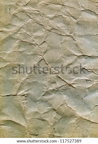 Textured obsolete crumpled packaging rough paper background