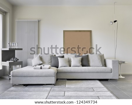 sofa of tissue in a modern living room
