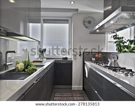 interior view of a modern kitchen