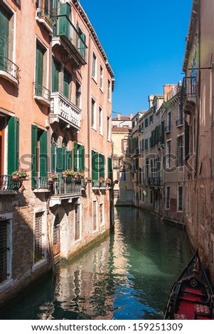 Typical canal in the most visited city in the world Venice