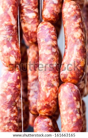 Made in Italy, delicious italian sausages market