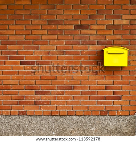 brick wall background, post office