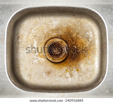 grunge old dirty metal rusty sink background