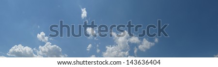 Panoramic photo of cloudy sky