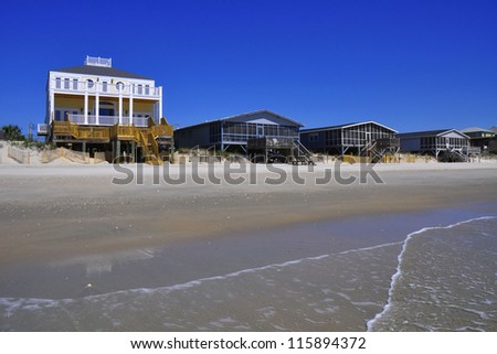 Beach rentals homes on a Summer day